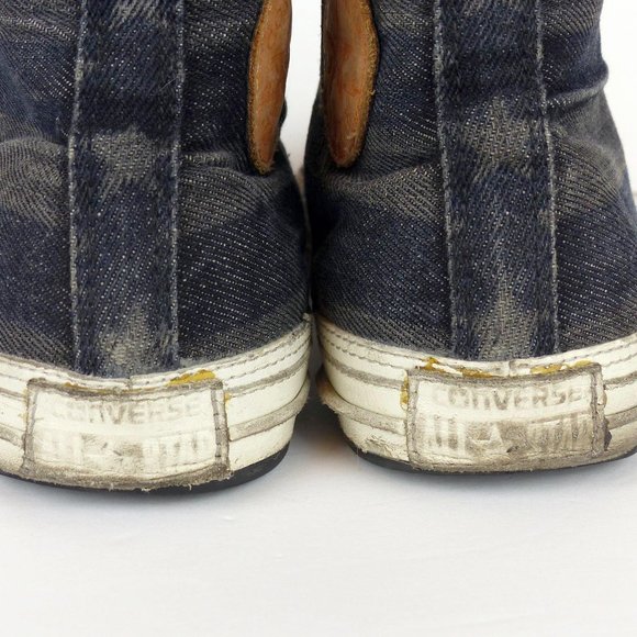 Converse Premium Post Hi Top Sneakers Women 9 Denim Blue Gray Stripes 139906C - Picture 6 of 15